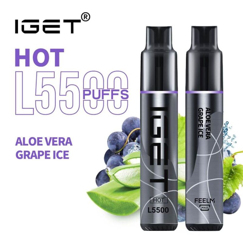 iGET HOT L5500 - Aloe Vera Grape Ice - 5500 Puff - Disposable Vape Australia - The Vape Bar - buy iget vape online