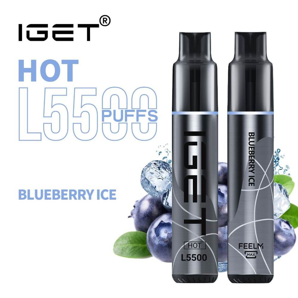 iGET HOT L5500 - Blueberry Ice - 5500 Puff - Disposable Vape Australia - The Vape Bar - buy iget vape online
