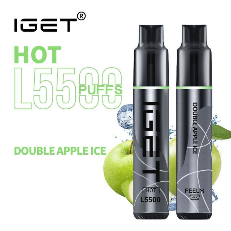 iGET HOT L5500 - Double Apple Ice - 5500 Puff - Disposable Vape Australia - The Vape Bar - buy iget vape online