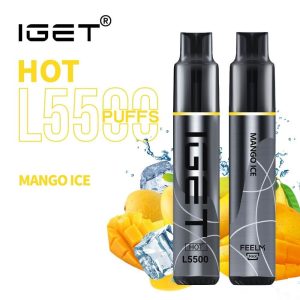 iGET HOT L5500 - Mango ice - 5500 Puff - Disposable Vape Australia - The Vape Bar - buy iget vape online