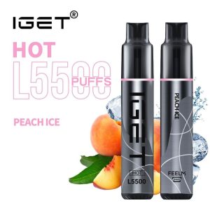 iGET HOT L5500 - Peach Ice - 5500 Puff - Disposable Vape Australia - The Vape Bar - buy iget vape online