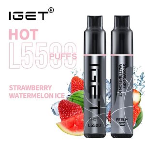 iGET HOT L5500 - Strawberry Watermelon Ice - 5500 Puff - Disposable Vape Australia - The Vape Bar - buy iget vape online