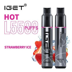 iGET HOT L5500 - Strawberry ice - 5500 Puff - Disposable Vape Australia - The Vape Bar - buy iget vape online