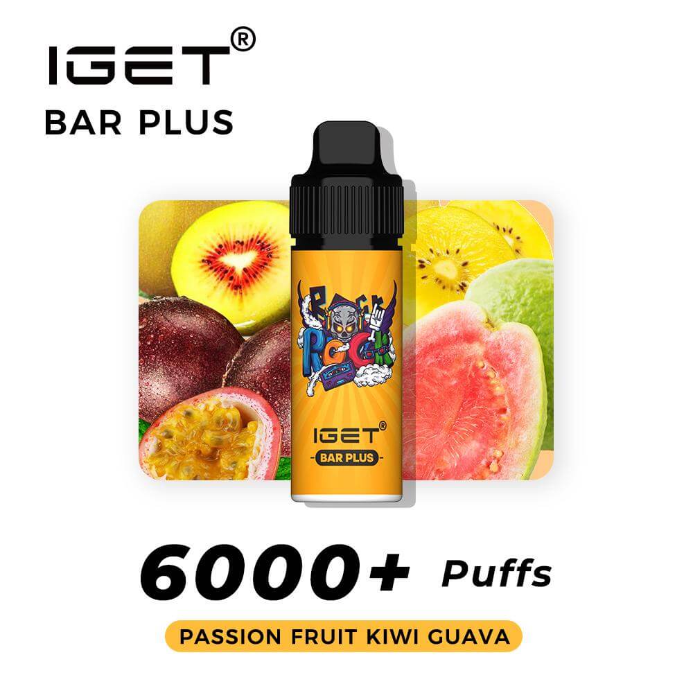 iGET Bar Plus Passion Fruit Kiwi Guava - 6000 Puffs - The Vape Bar - iGET Vapes Australia