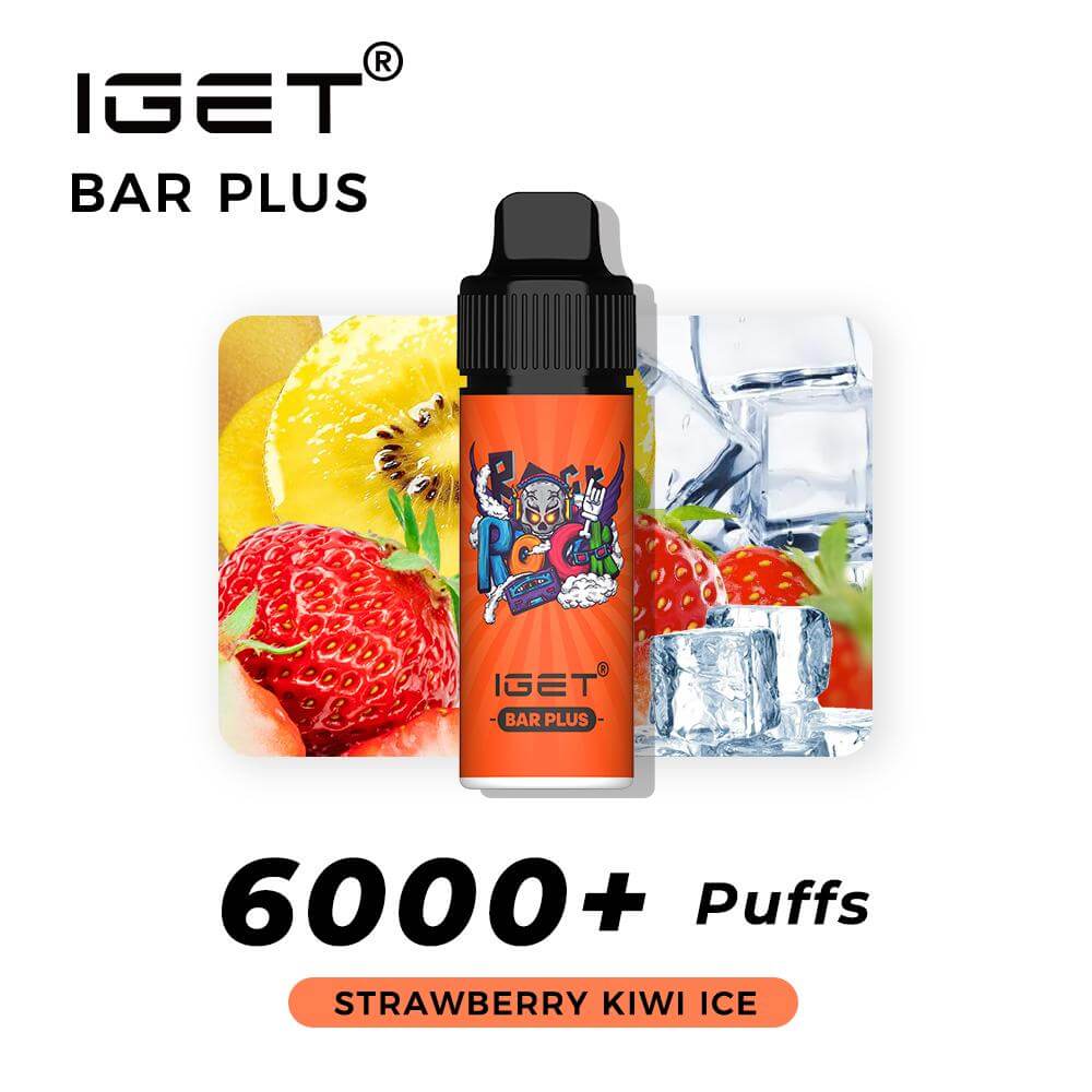 iGET Bar Plus Strawberry Kiwi Ice - 6000 Puffs - The Vape Bar - iGET Vapes Australia