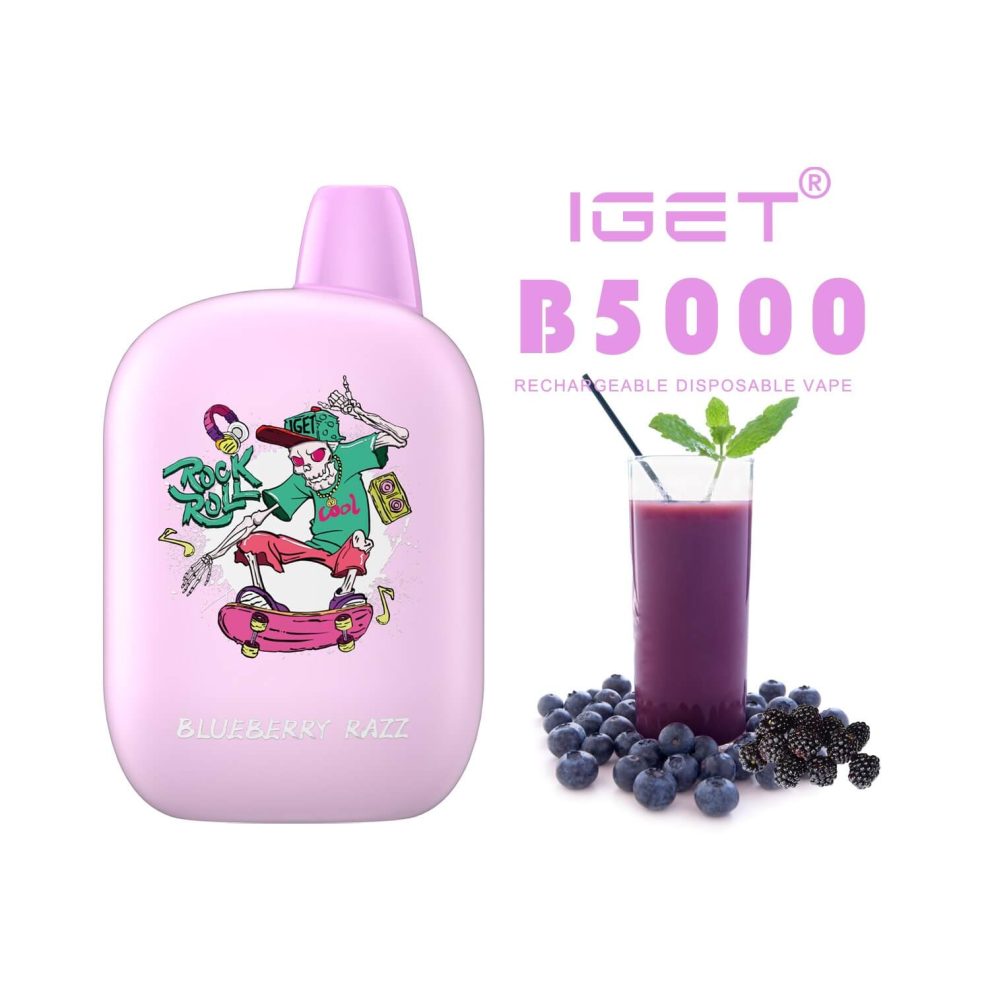 IGET B5000 VAPE 5000 PUFF - BLUEBERRY RAZZ - The Vape Bar